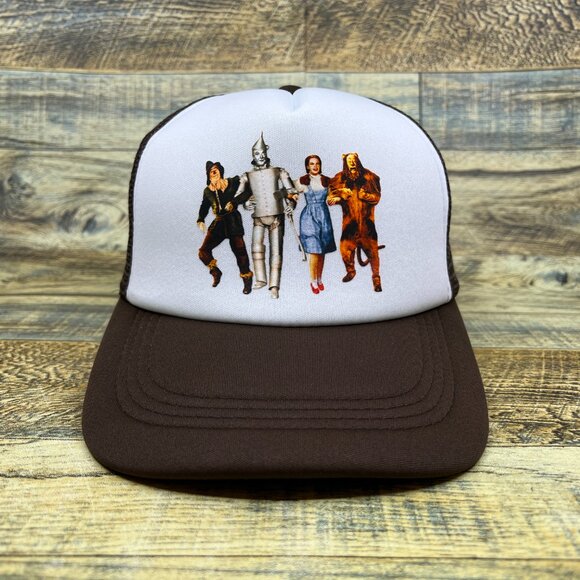 The Wizard Of Oz Mens Trucker Hat Brown Snapback Lions Tigers Bears Dorothy Cap - Picture 2 of 8